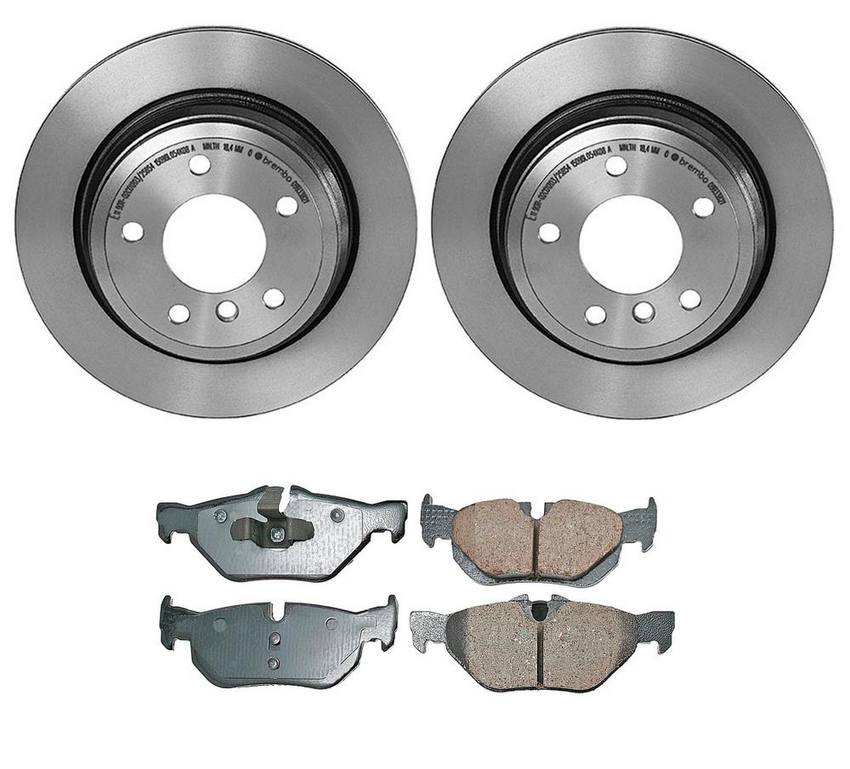 BMW Disc Brake Pad and Rotor Kit - Rear (300mm) (Ceramic) (EURO) 34216864901 - Akebono Euro Ultra-Premium 4119885KIT